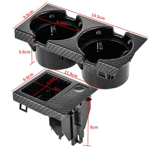 For BMW E46 325 328 330 1999-06 Center Console Drink Cup Holder Coin Storage