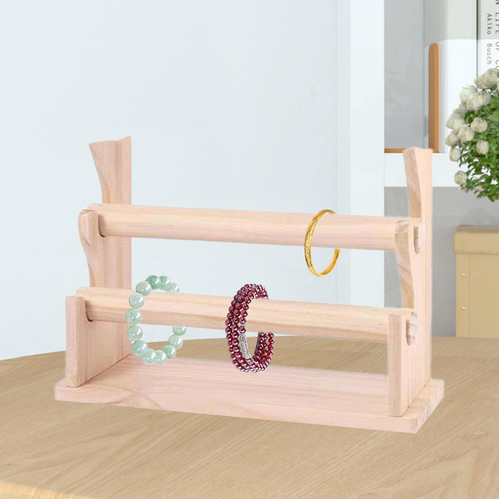 Wooden Hair Rope Bracelet Holder Bangles Jewelry Display Organizer Stand
