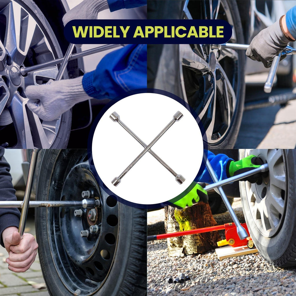 4-Way Universal Cross Wheel Nut Wrench17 19 21 23 MM CAR BRACE Spanner