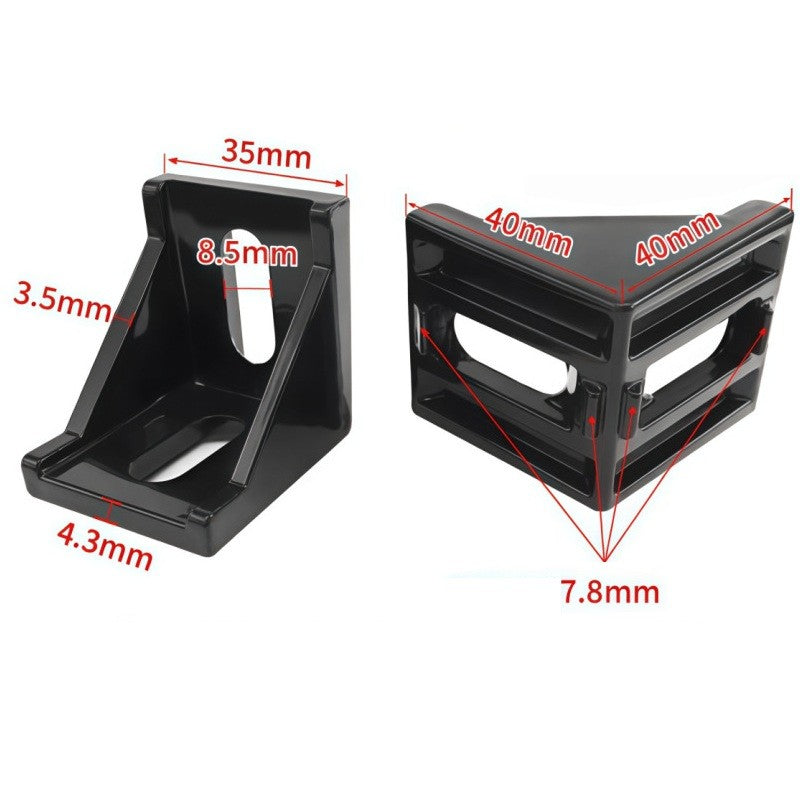 10 Pcs Corner Angle Bracket for 4040 Series Aluminum Extrusion Profile Black