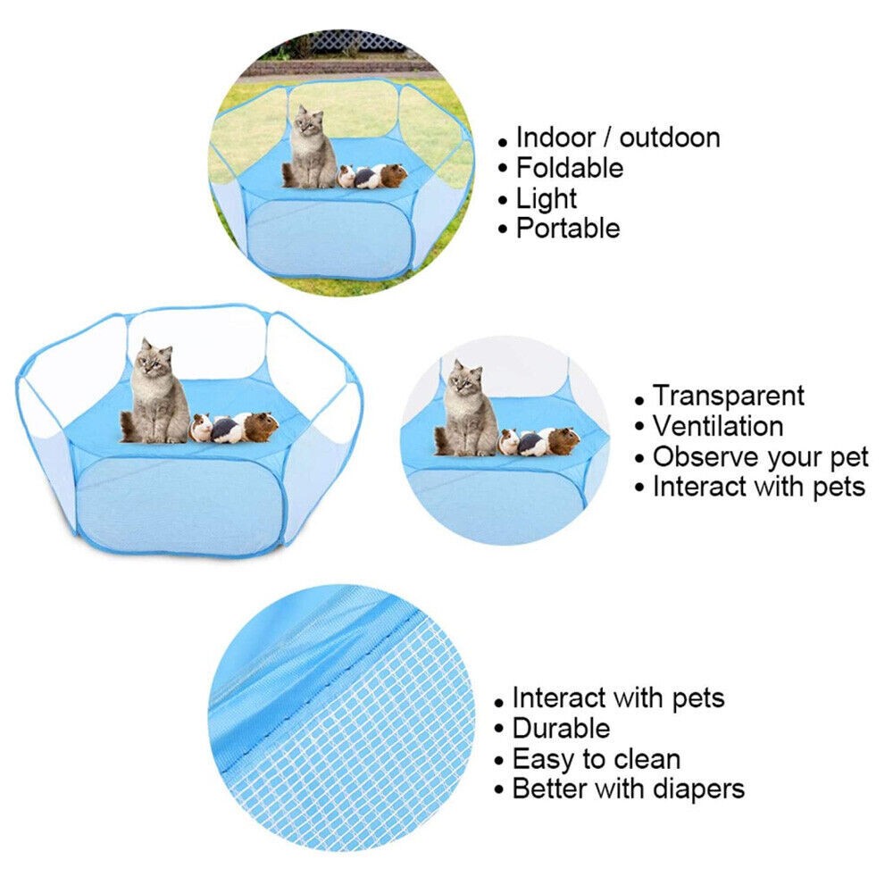 Folding Pet Cat Playpen Rabbit Hamster Indoor Outdoor Guinea Pig Run Portable UK