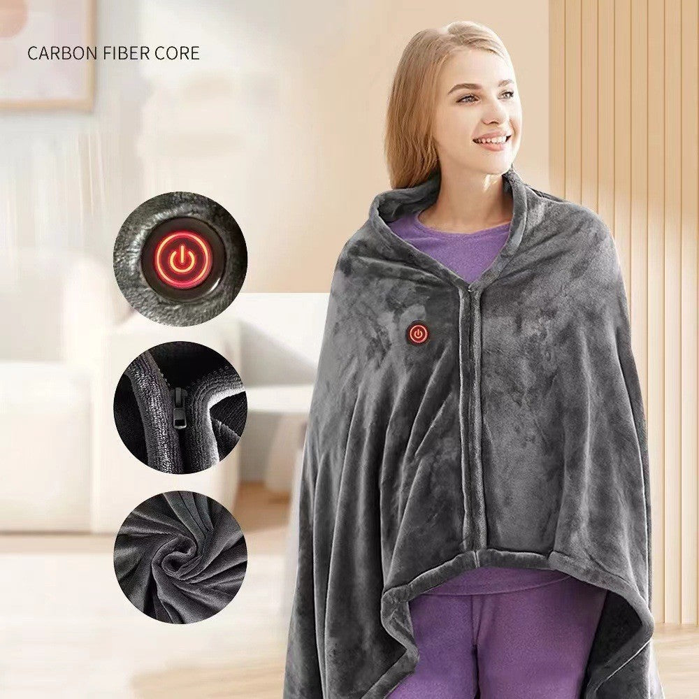 Electric Heated Shawl Blanket USB Wearable for Winter Warm 3 Temperature Levels