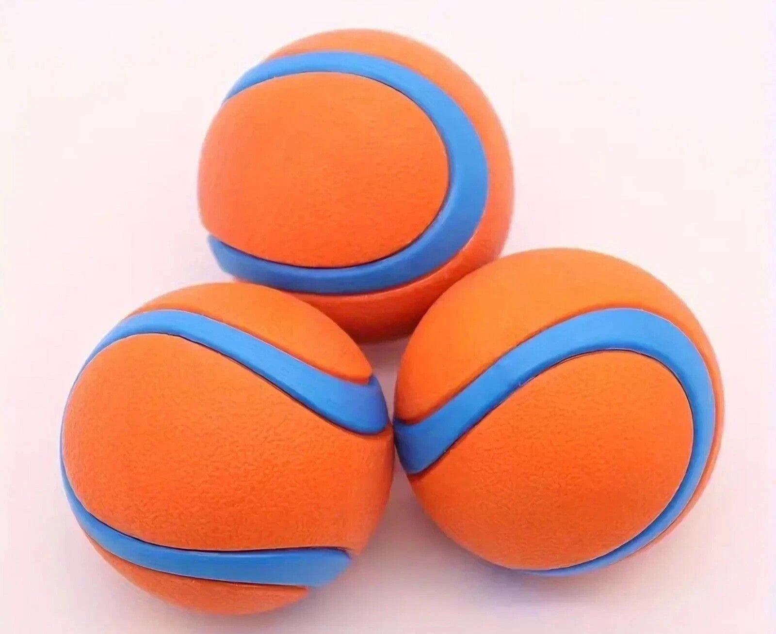 3 Pack Squeaky Dog Ball Toys Rubber Chew Balls Interactive Puppy Training Toy