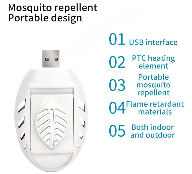 USB Mosquito Repellent Plug in,Portable USB Insect Repellent with 30 Tablets
