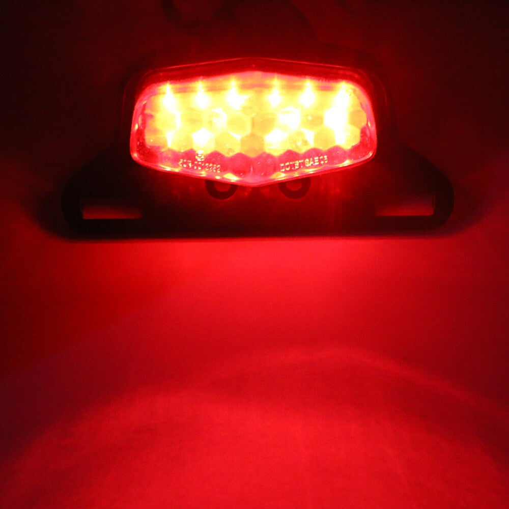 Motorcycle Motorbike Tail Light LED Brake Rear Light License Plate Lamp 12V RED