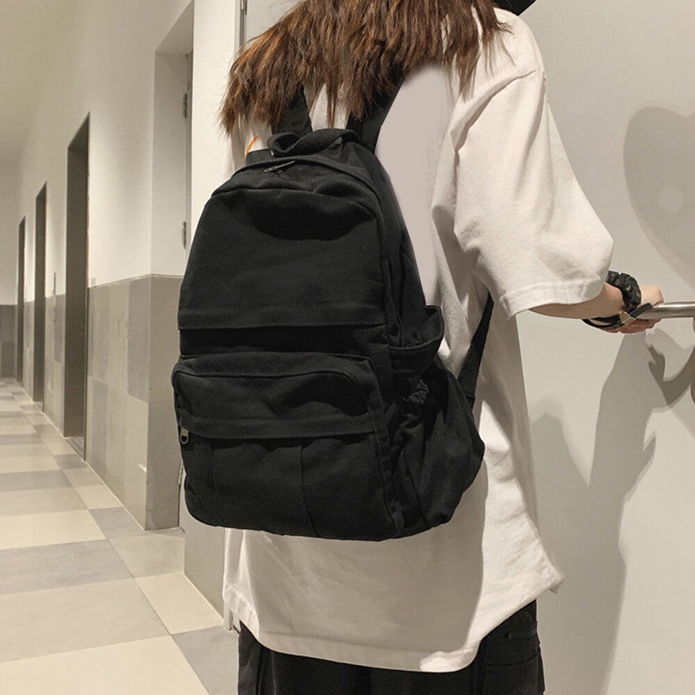 Boys Girls Retro Backpack Rucksack School College Travel Laptop Canvas Bag UK