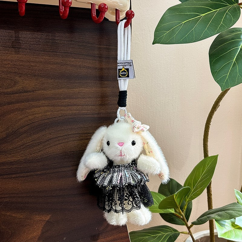 New Floral-pattern Plush Doll Keychain
