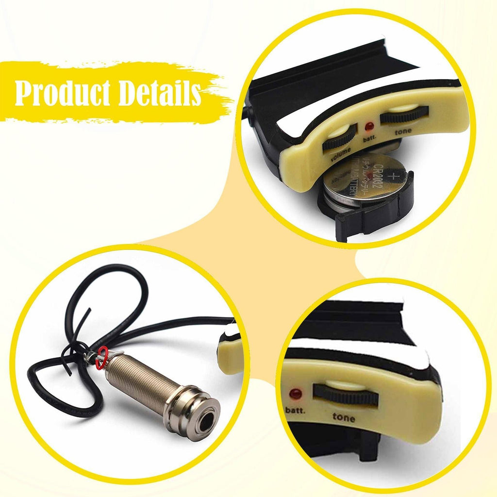 Ukulele Piezo Pickup Easy to Install Practice Replacement Soundhole Pickup