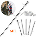 6ft Adjustable Flag Heavy Duty Stainless Rotating Flag Anti Tangle Caravans Pole
