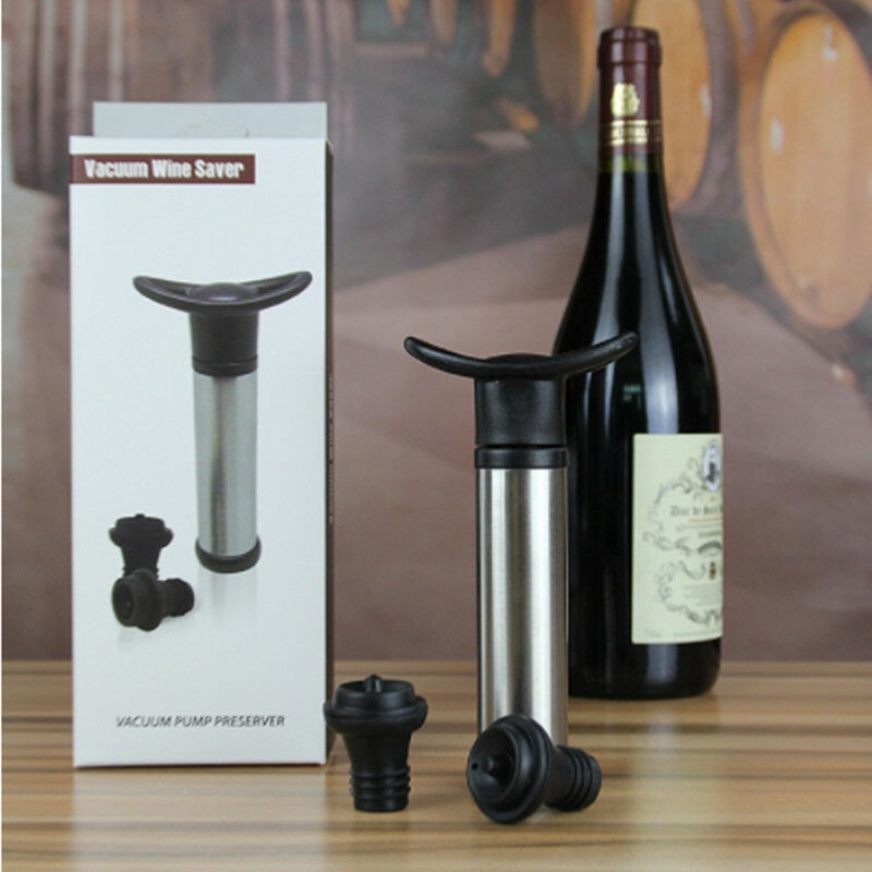 Vacu Vin Wine Saver Pump With 4 Stainless Steel Vacuum Bottle Stoppers