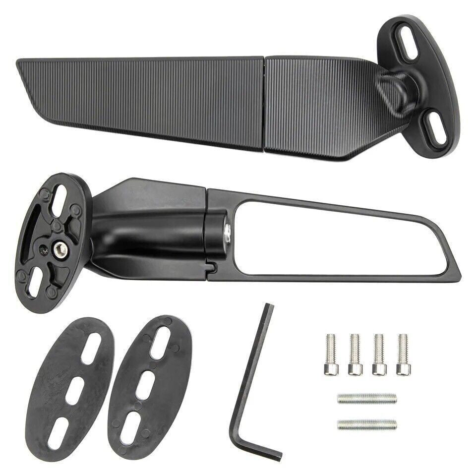 Black Adjustable Rear View Side Mirrors For YAMAHA YZF R1 R6 R125