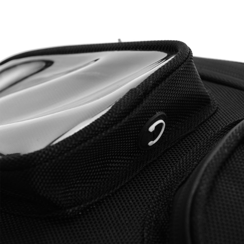 Black Motorcycle Oil Fuel Tank Bag W/ 4 Packet Magnetic Saddle Sack For Mobile