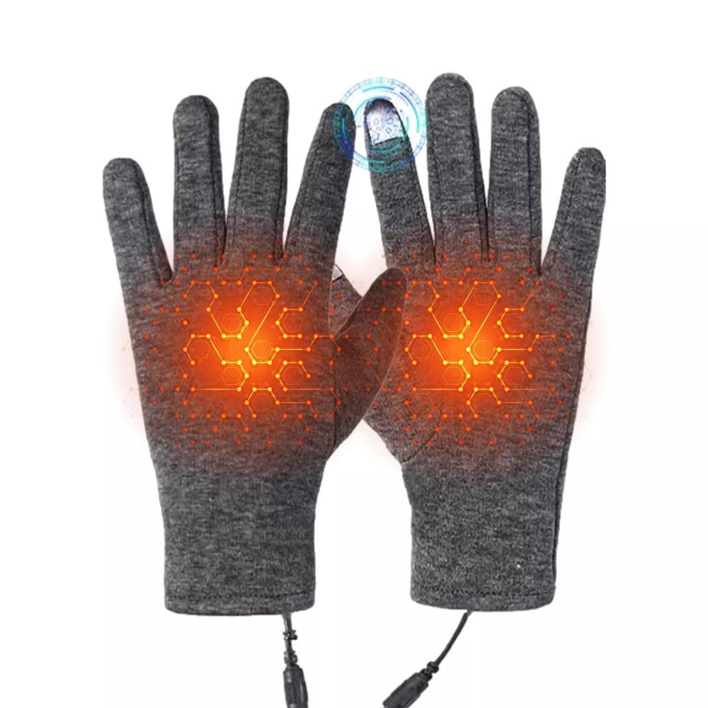 Winter Electric Heated Gloves USB Heating Hand Warm Windproof Thermal Gloves UK