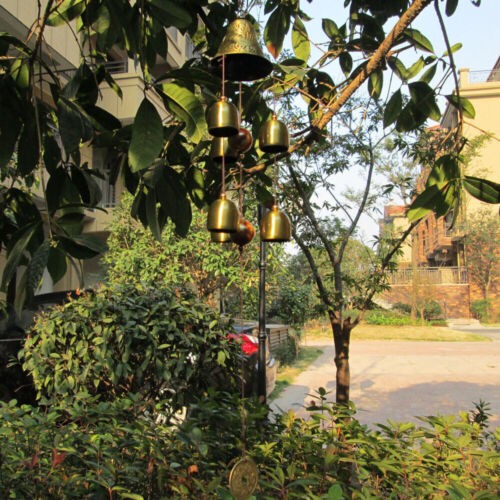 Large Copper Bells Hanging Wind Chimes Garden Yard Home Outdoor Ornament Decor