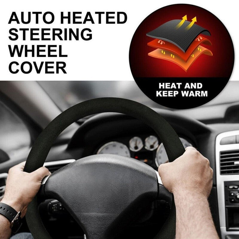 Universal Car Heated Steering Wheel Cover Hand Warming Protector Warmer