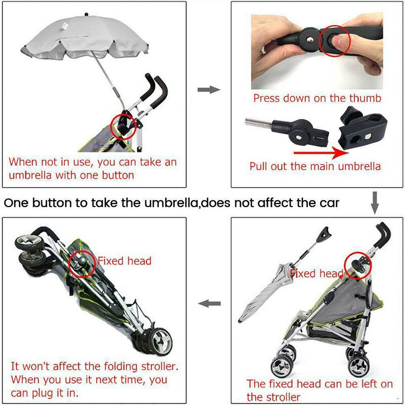 Parasol Prams Pushchair Universal Sun Shade Stroller Buggy Kids Baby Umbrella UK