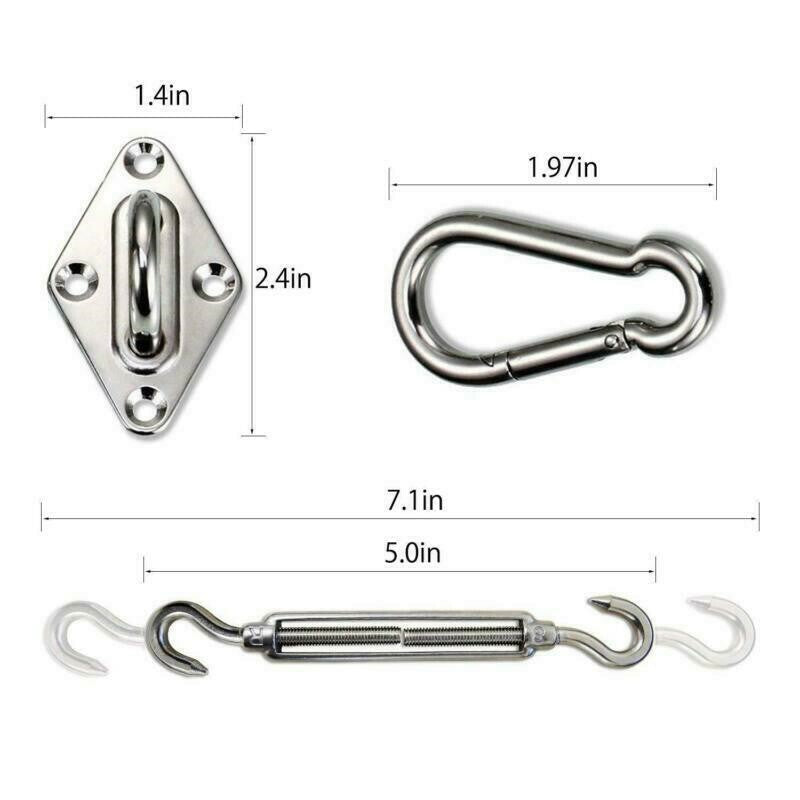 Stainless Steel Sun Shade Sail Accessory Wall Fixing Mounting Hardware Kit Tool