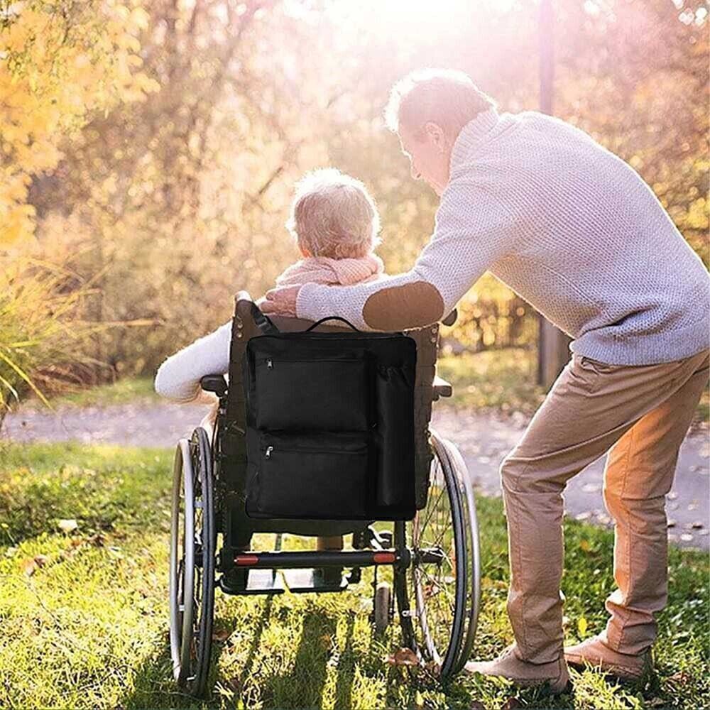 Wheelchair Backpack Bag Large Capacity Wheel Chair Walker Hanging Storage Bag