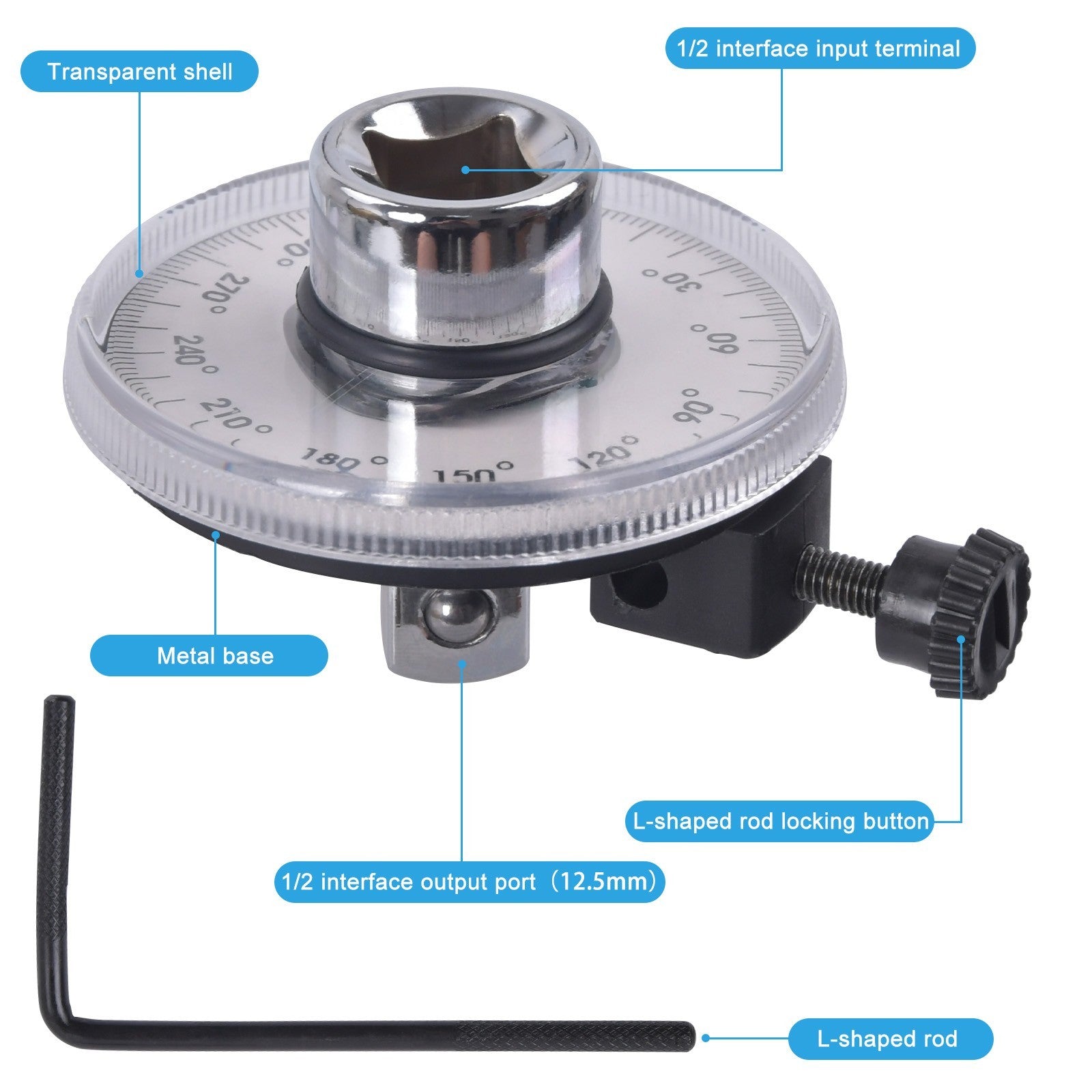 Professional Torque Angle Gauge Easy Read Face For Socket Ratchets 1/2" Drive UK