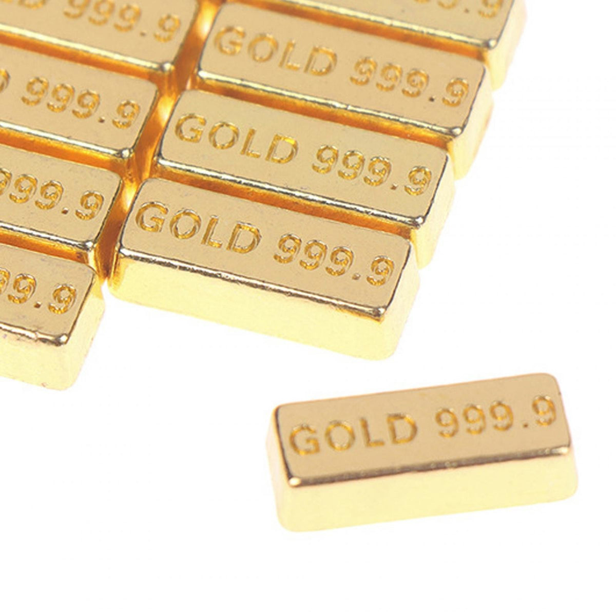 12 Pieces 1/12 Mini Golden Brick Miniature Fake Gold Bar Sand