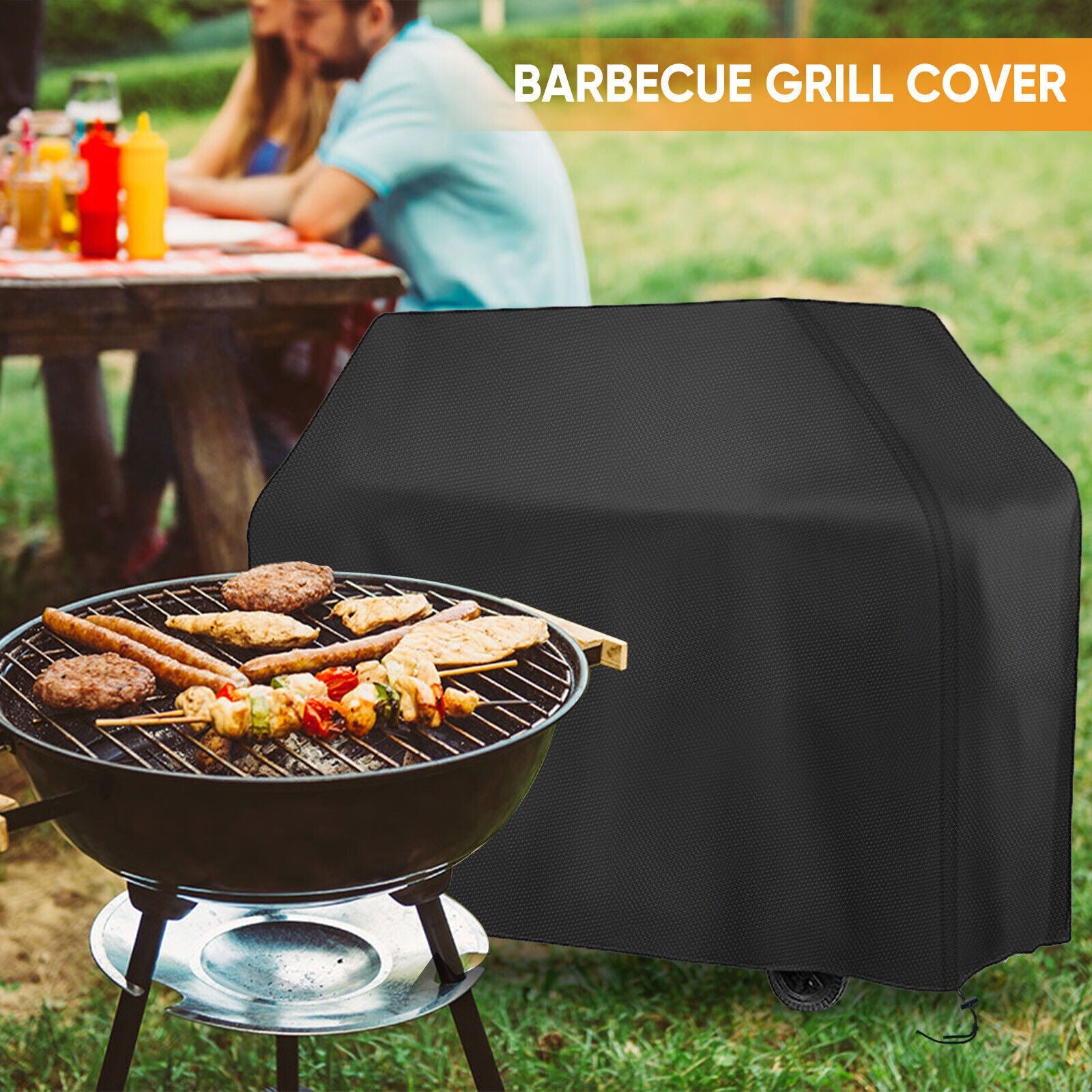 Heavy Duty BBQ Cover Waterproof Barbecue Grill Protector Outdoor 145X61X117CM