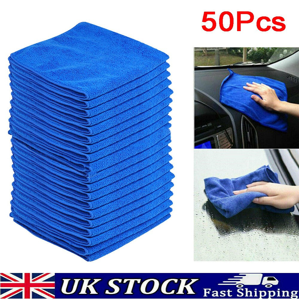 50pc MICROFIBRE CLEANING AUTO CAR DETAILING SOFT CLOTHS WASH TOWELS DUSTER