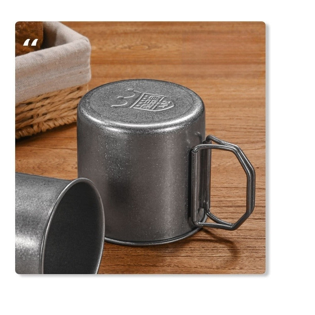 Vintage 304 Stainless Steel Folding Cup Portable Collapsible Mug for Camping