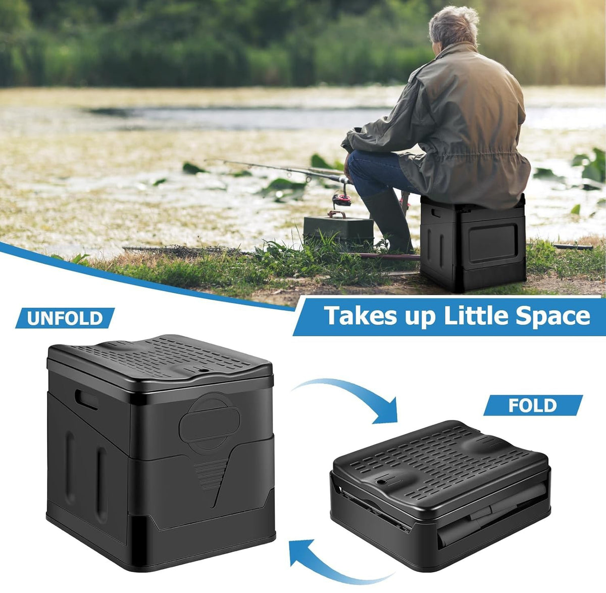 PORTABLE FOLDING CAMPING TOILET COMPACT POTTY LOO CARAVAN TOILET PICNIC FISHING