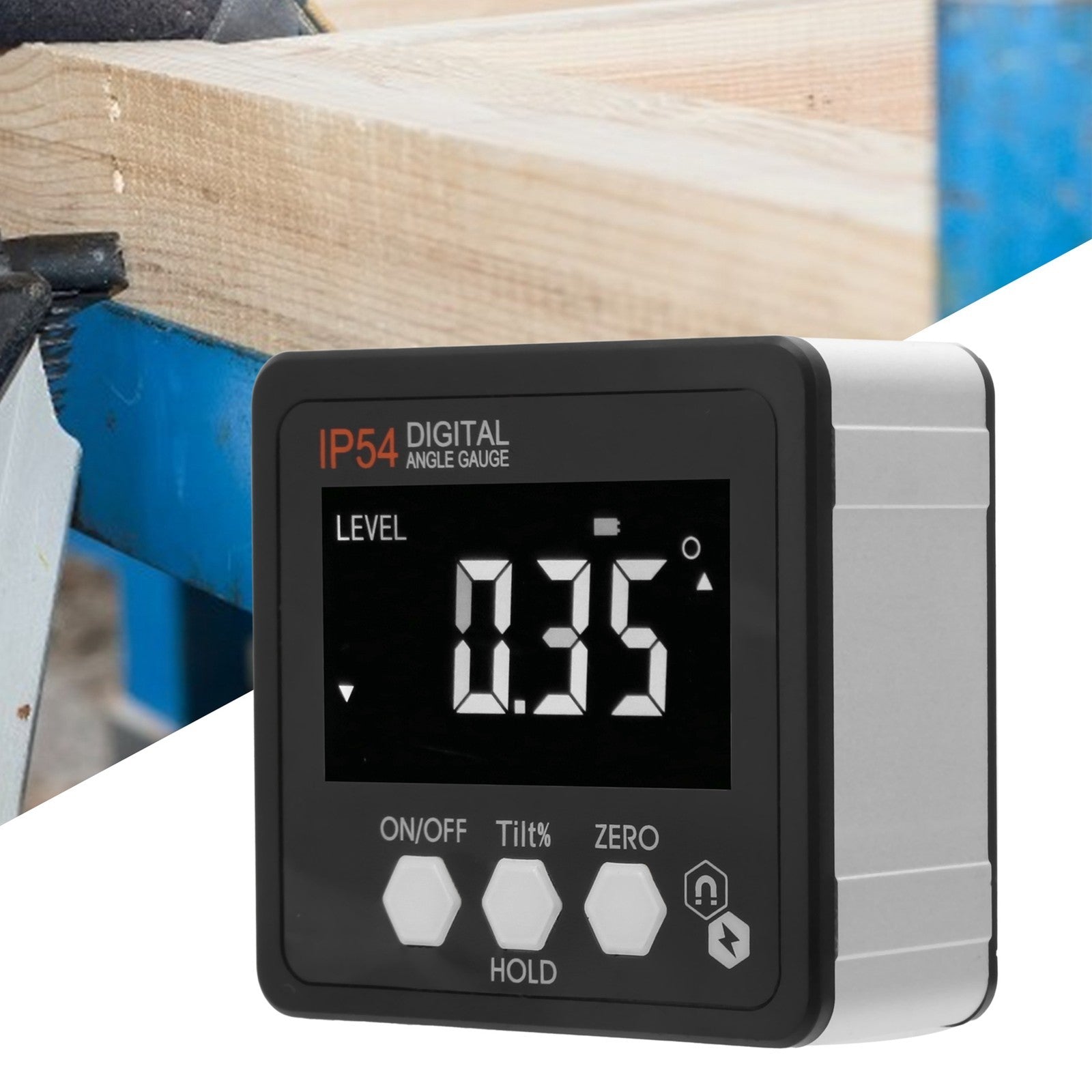 Digital Angle Gauge LCD Protractor Inclinometer Inclination Box 4x90° IP54 FI