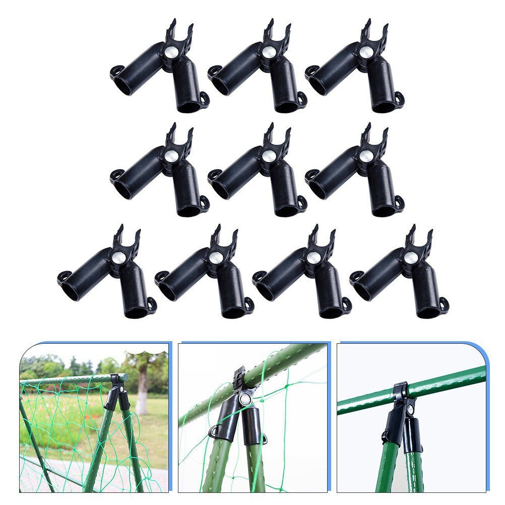 Garden Cane Connectors 10 Pcs for Netting Support Poles Clip Stake Black Plastic