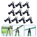 Garden Cane Connectors 10 Pcs for Netting Support Poles Clip Stake Black Plastic