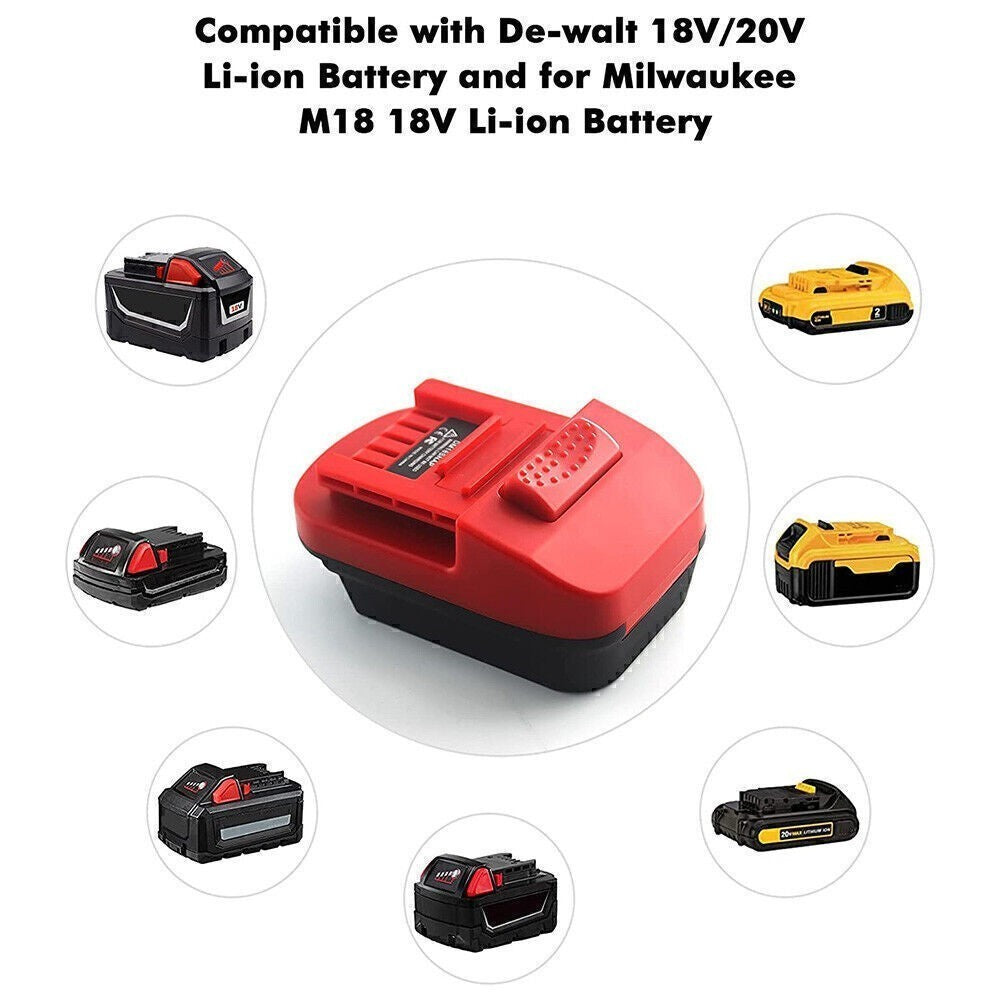 Adapter for Dewalt & Milwaukee Tools 18V Li-ion Battery to Snap-on 18V Cordless