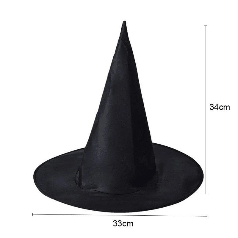 Halloween Crumpled Witch Hat Black Velvet Wizard Hat Cosplay Accessories UK