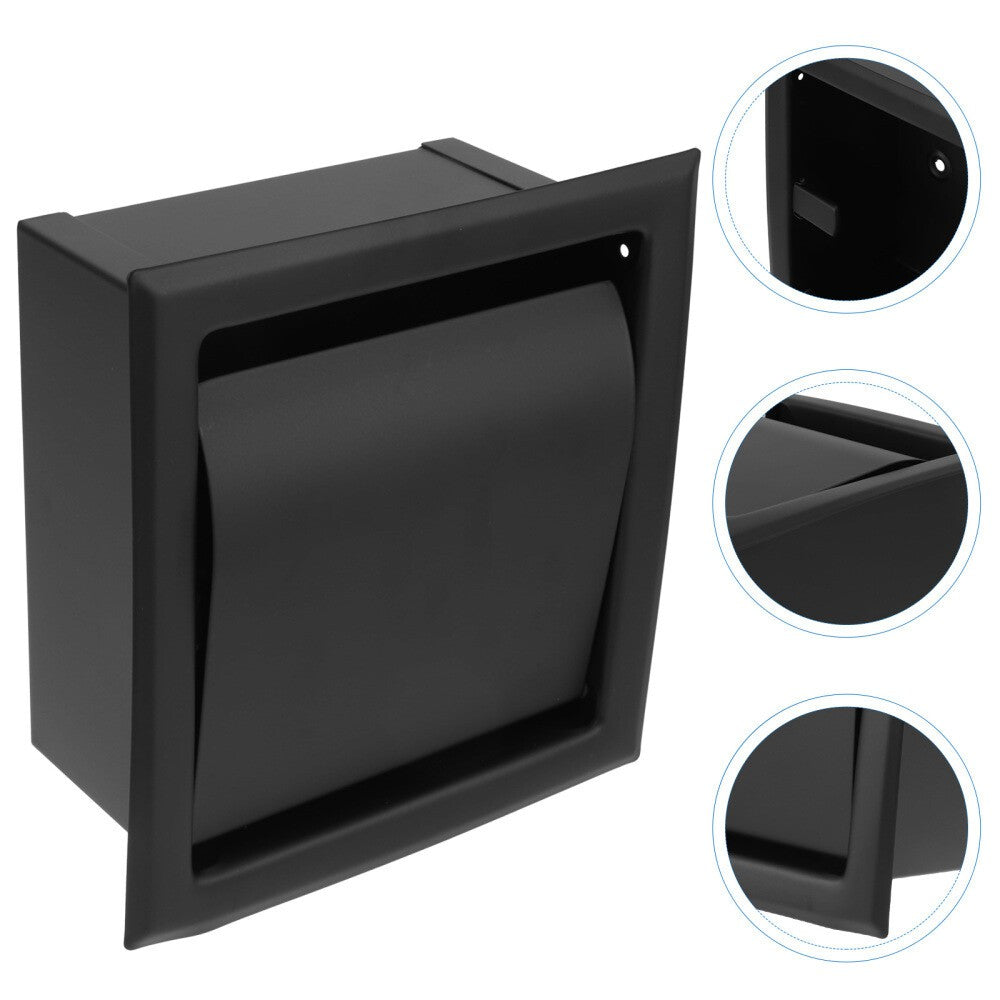Stainless Steel Black Concealed Wall Mounted Toilet Roll Holder Tissue Paper Box