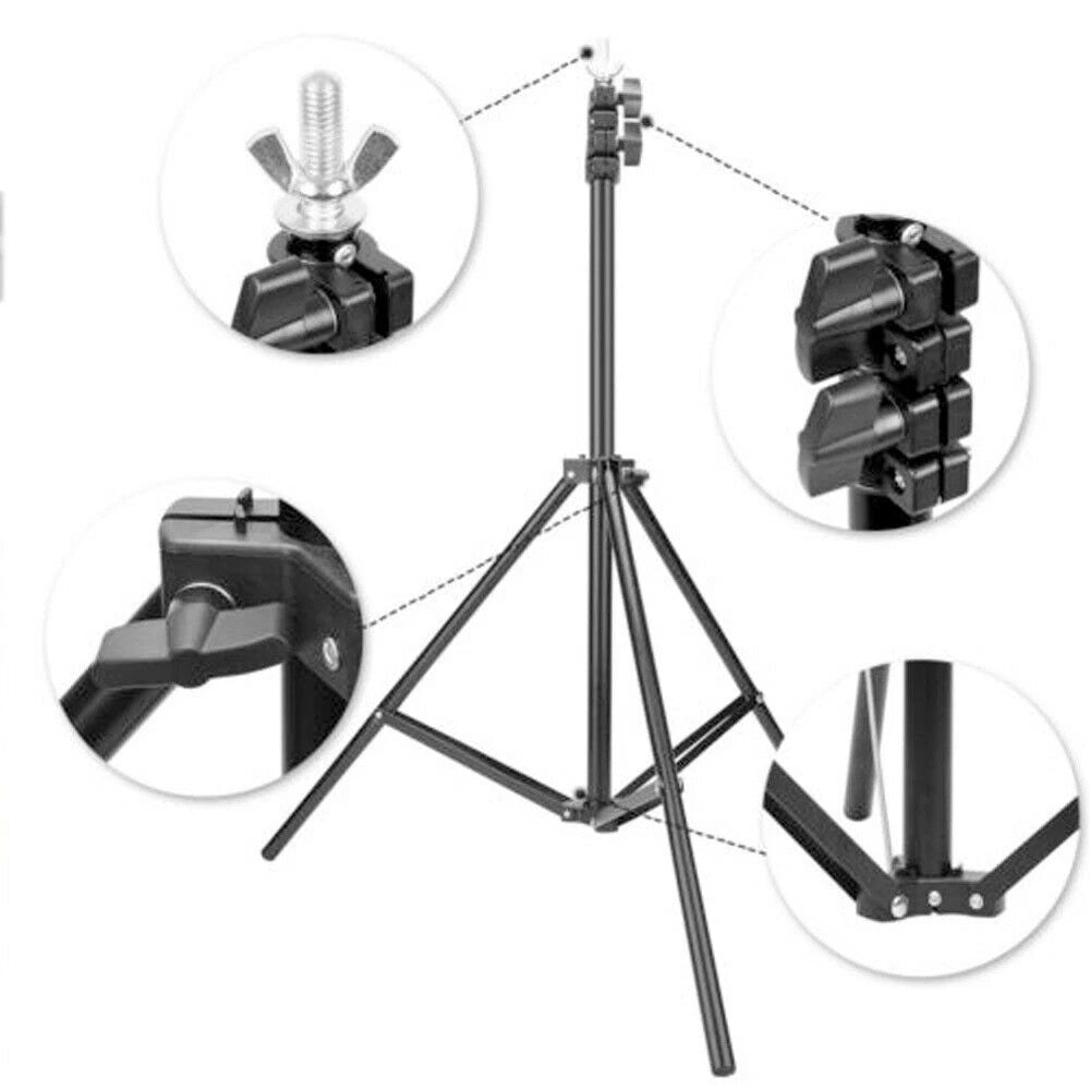 2x2M Photography Photo Studio Background Support Stand Kit Screen Backdrop Set