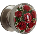 Crystals Clear Flower Door Handle Retro Artistic Round Knob Unique Bedroom Decor