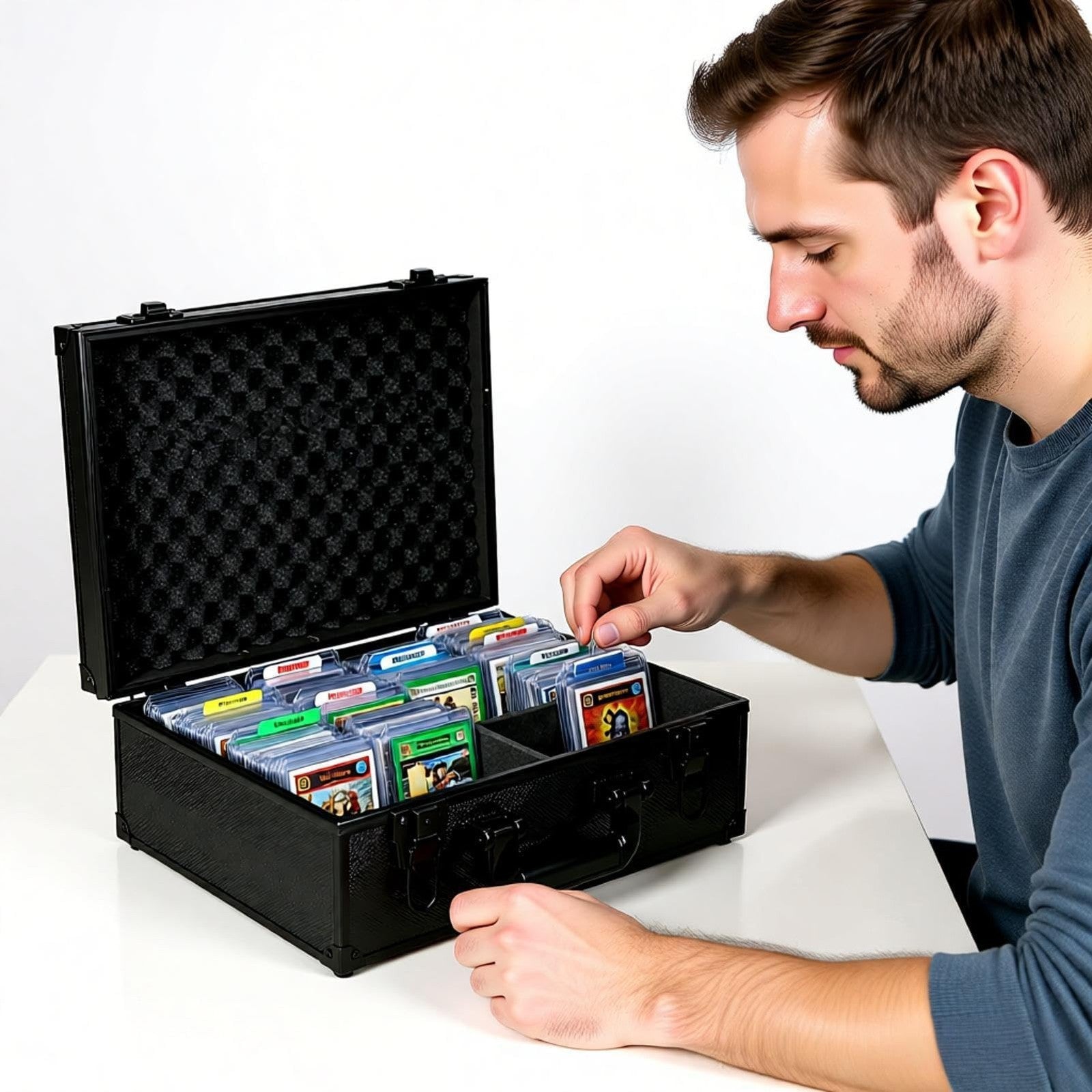 Graded Card Storage Box Portable Card Holder for Slabs Sports MTG Trading Cards