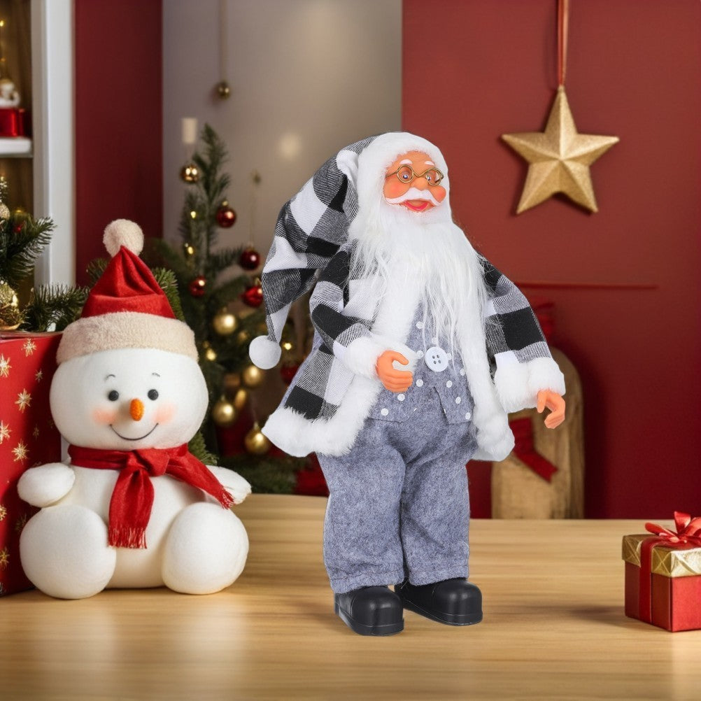 Holiday Standing Santa Claus Statue Reusable Multi Color Christmas Party Decor