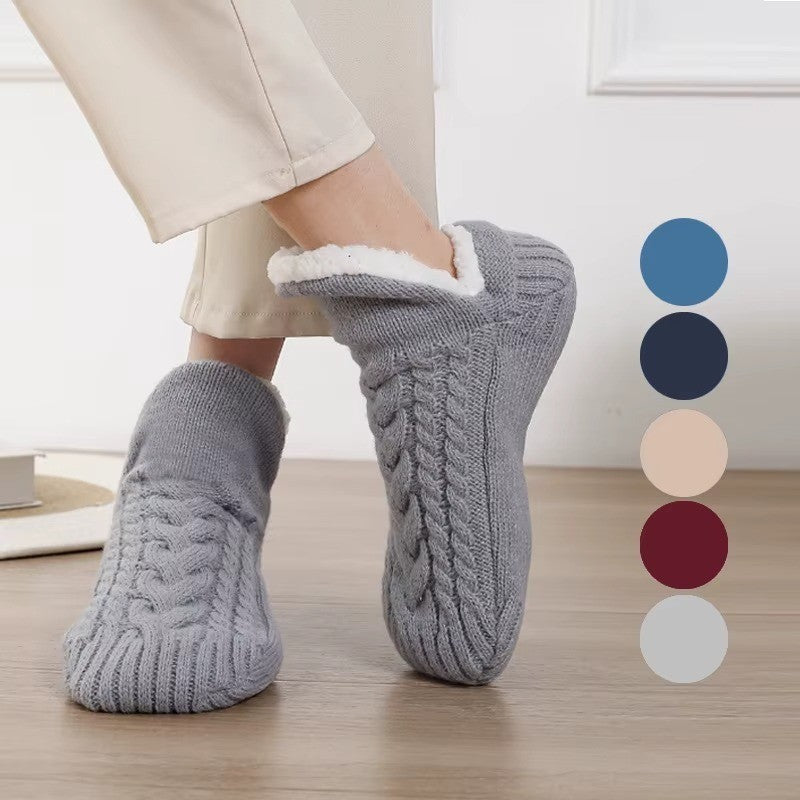 Fluffy Warm Slipper Socks – Non Slip Fleece Lined Winter Cosy Bed and Floor Sock