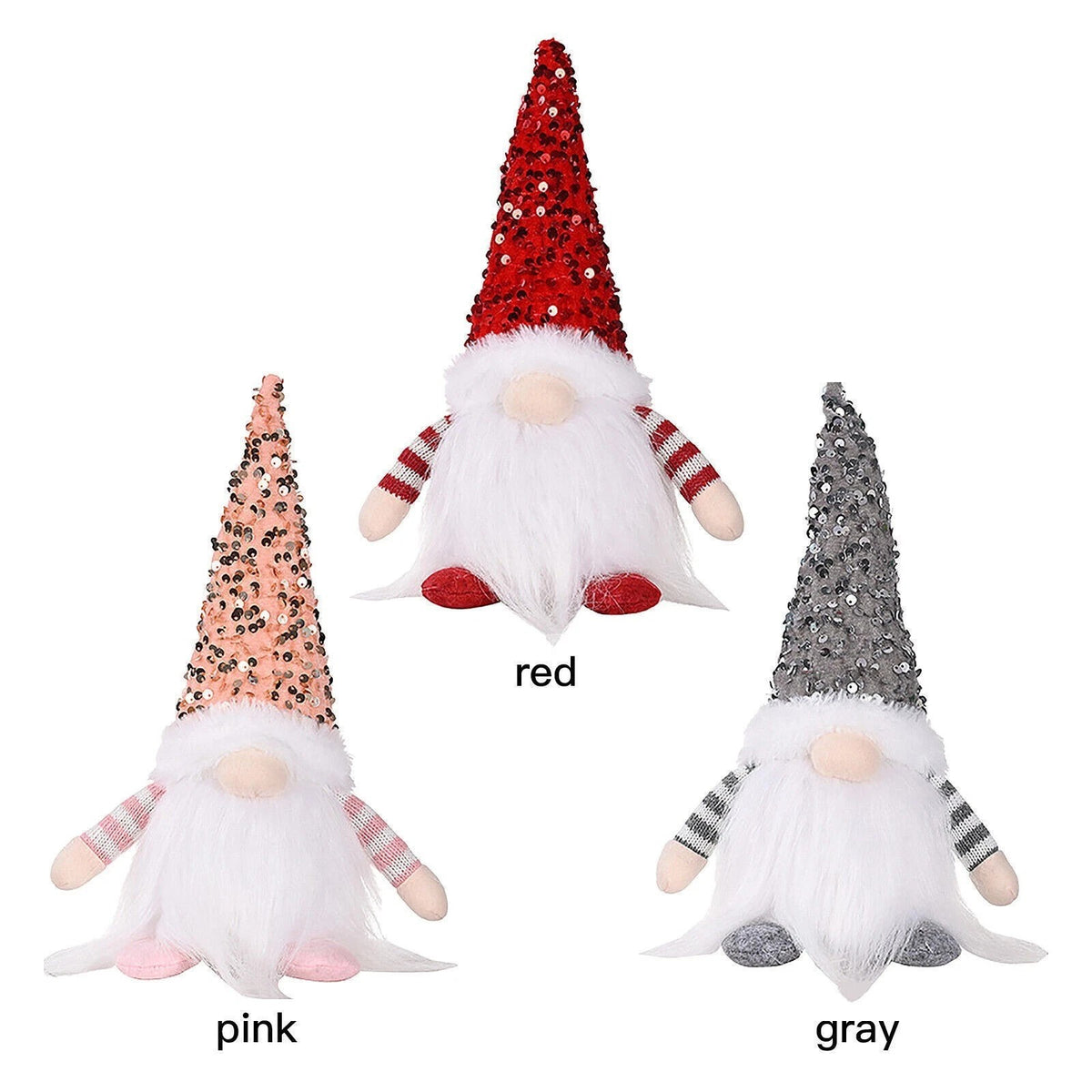 3x LED Christmas Gnomes Plush Gonk Santa Doll Dwarf Elf Xmas Ornament Decor Gift