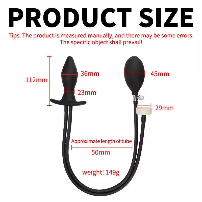 Pair of Inflatable Anal Enema Silicone Vaginal Dilator Pump Cleaner