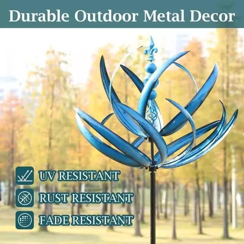 Outdoor Yard Lawn Garden Decor Kinetic Wind Spinner Metal Sculpture with Stake.*