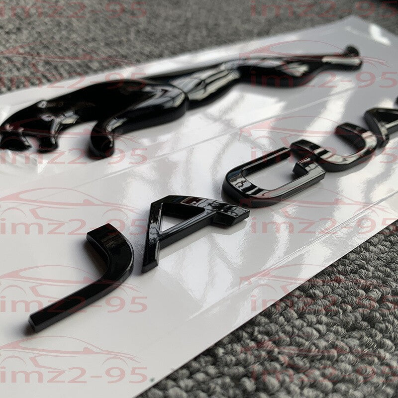 Glossy Black Rear Badge For Jaguar F-TYPE P300 R-DYNAMIC Black S AWD Emblem 5Pcs