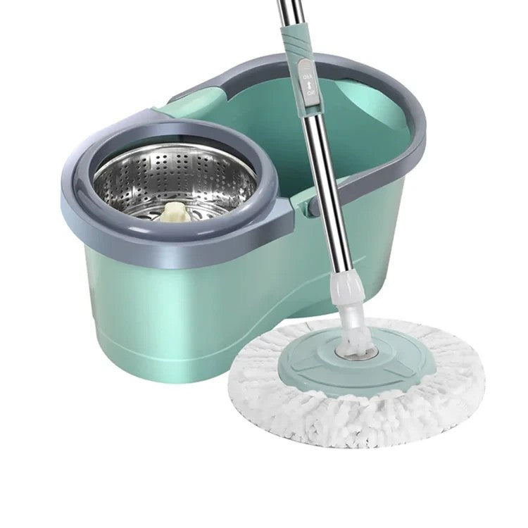 Spin Mop Set with Bucket & Built-in Wringer - Microfiber Floor Mop for Home