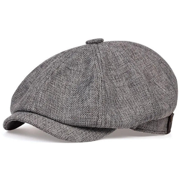 *Men* Cotton Newsboy Hat Retro Baker Boy Gatsby Cabbie Beret Flat Cap Casual Hat