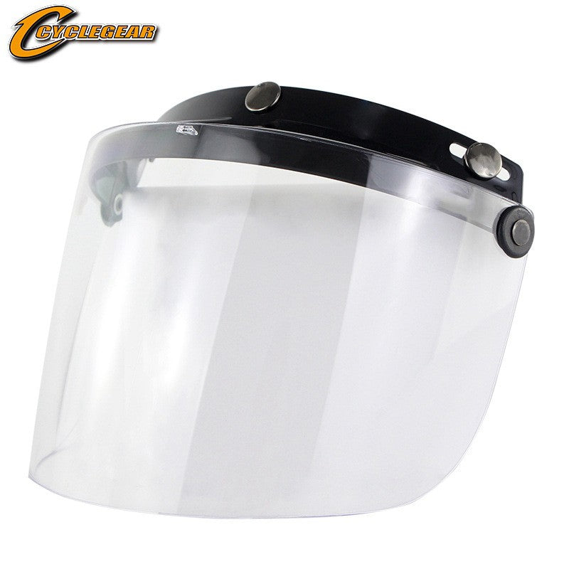 3-Snap Flip Up Motorcycle Visor Shield Lens for Open Face Motorcycle Helmets