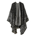 Ladies Women Knitted Cape Blanket Winter Wrap Poncho Open Front Shawl
