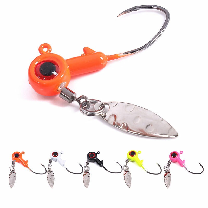 50pcs/box Spoon Lead Jig Head Fishing Hooks Crappie Lure Bait Kit Tackle Set