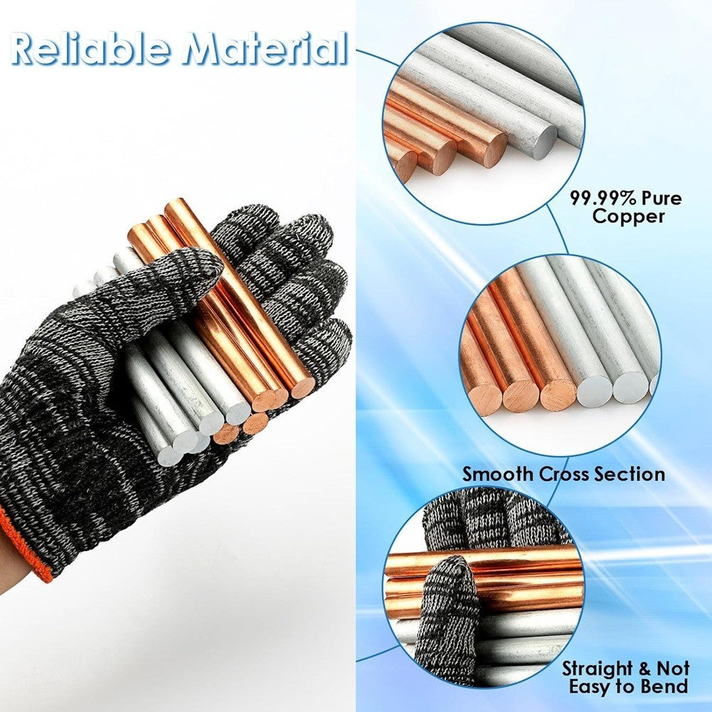 12/10 Pieces Zinc Rods Copper Rods Round Bar  (0.39*3.94in)