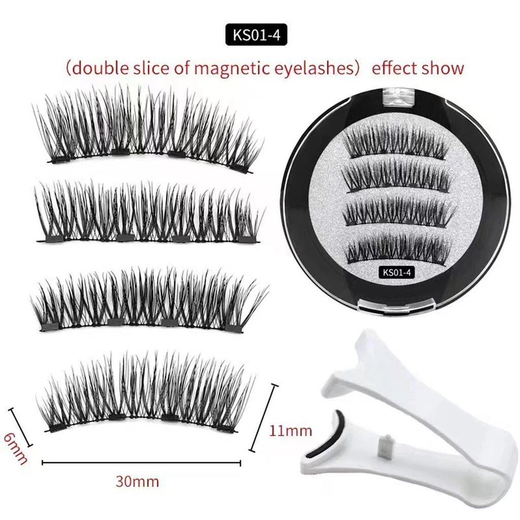 Reusable Natural Magnetic Eyelashes with Applicator No Glue Needed Lashes Kit